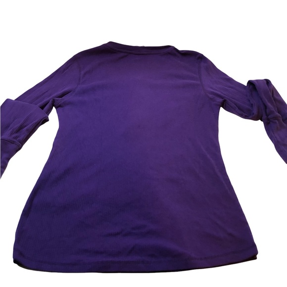 LSU Tigers Long-Sleeved Thermal Top with Vibrant Yellow Letters Purple Buttons L - Picture 5 of 7